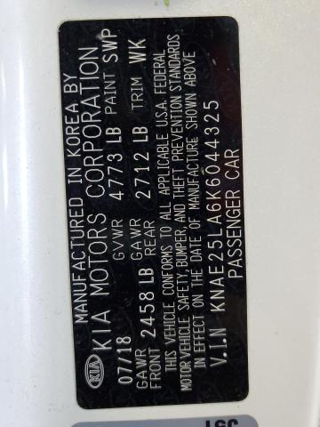 2019 KIA STINGER PR KNAE25LA6K6044325