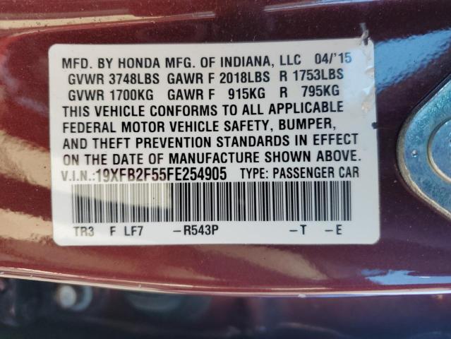 2015 HONDA CIVIC LX - 19XFB2F55FE254905