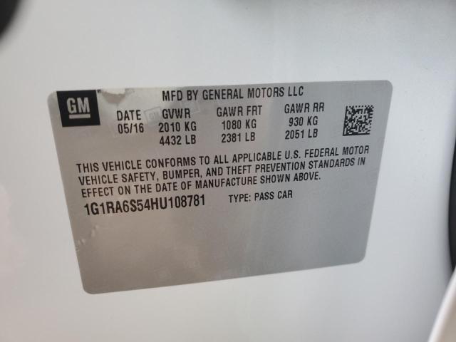 2017 CHEVROLET VOLT LT 1G1RA6S54HU108781