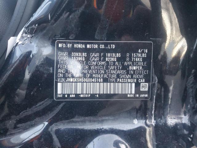 2016 HONDA FIT - JHMGK5H50GX045168
