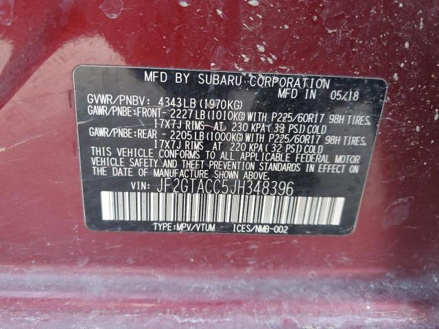 2018 SUBARU CROSSTREK - JF2GTACC5JH348396