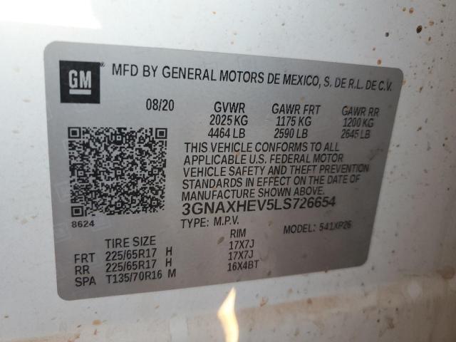 2020 CHEVROLET EQUINOX LS 3GNAXHEV5LS726654