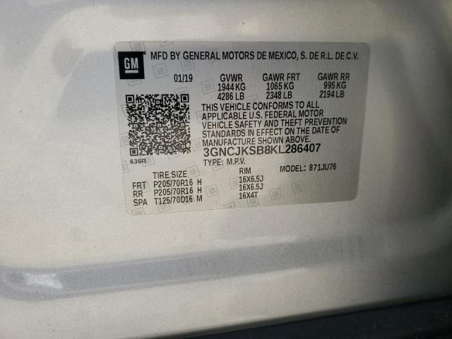 2019 CHEVROLET TRAX LS 3GNCJKSB8KL286407