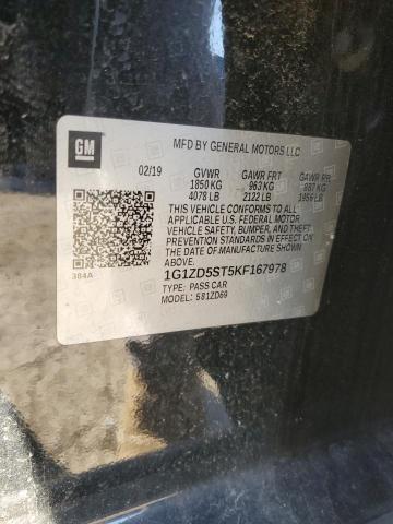 2019 CHEVROLET MALIBU LT - 1G1ZD5ST5KF167978