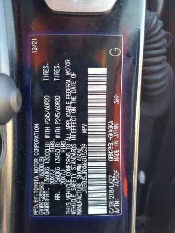 2022 TOYOTA 4RUNNER LI JTEKU5JRXN6015239