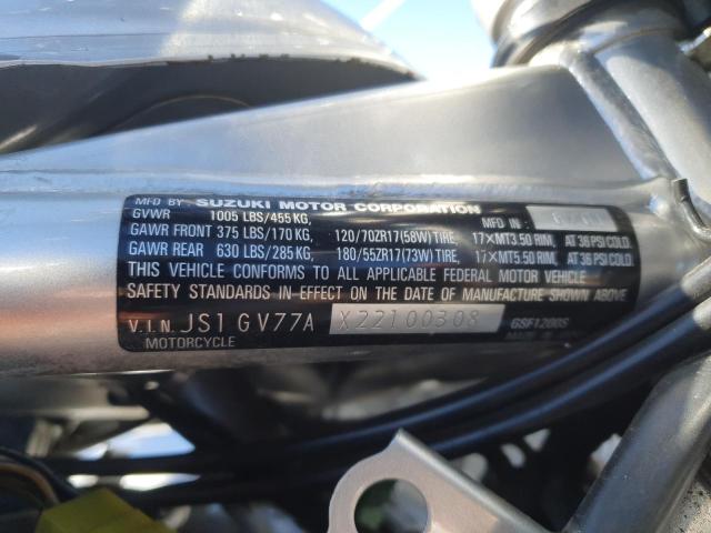 2002 SUZUKI GSF1200 BA JS1GV77AX22100308