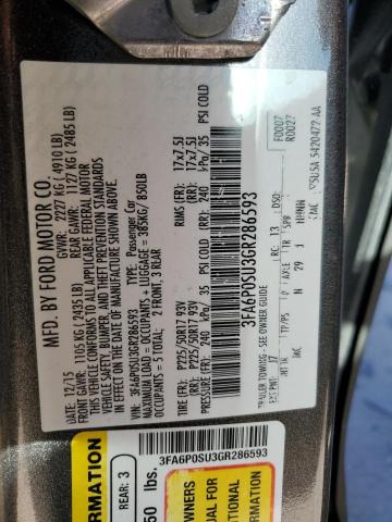 2016 FORD FUSION TIT - 3FA6P0SU3GR286593