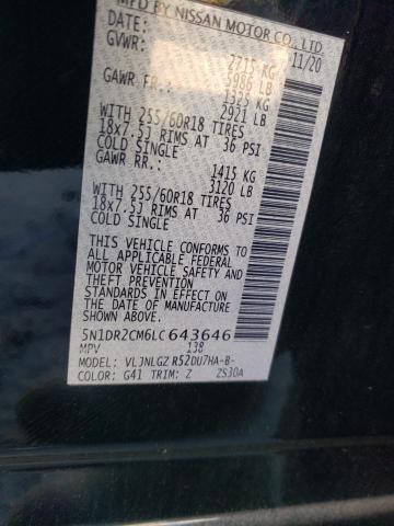 2020 NISSAN PATHFINDER - 5N1DR2CM6LC643646