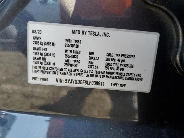 2020 TESLA MODEL Y - 5YJYGDEF8LF038911
