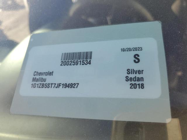2018 CHEVROLET MALIBU LS - 1G1ZB5ST7JF194927