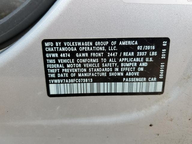 2015 VOLKSWAGEN PASSAT SE 1VWBV7A38FC073813
