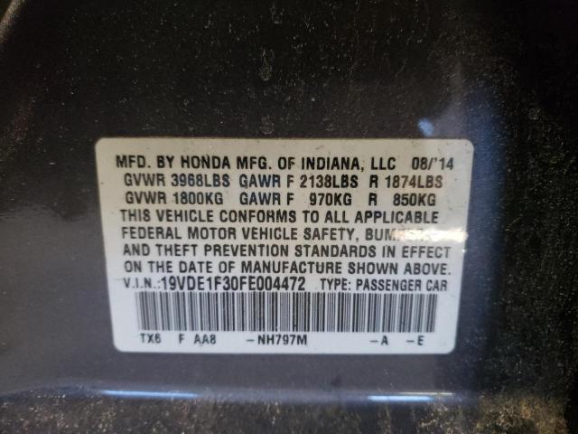 2015 ACURA ILX 20 19VDE1F30FE004472