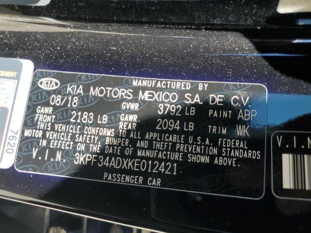 2019 KIA FORTE GT L - 3KPF34ADXKE012421