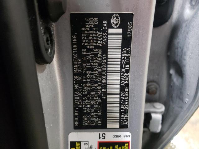 2018 TOYOTA CAMRY L - 4T1B11HK8JU087914