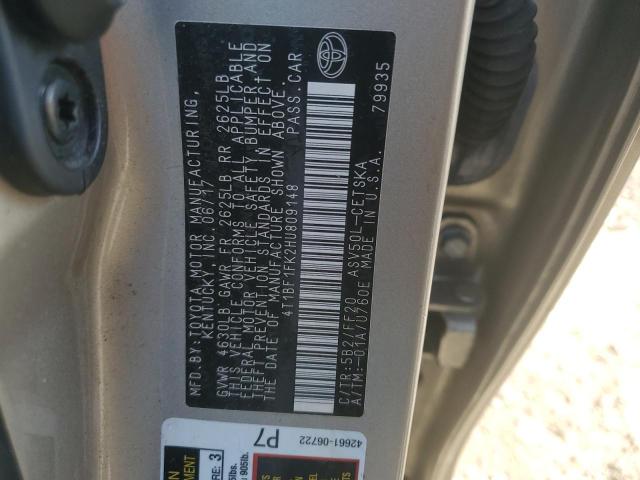 2017 TOYOTA CAMRY LE 4T1BF1FK2HU809148