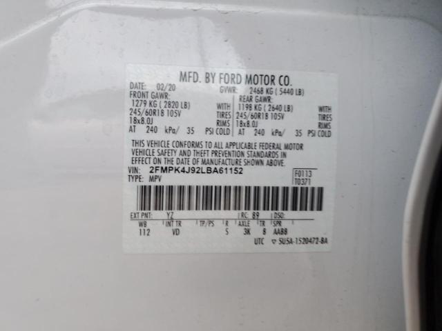2020 FORD EDGE SEL - 2FMPK4J92LBA61152