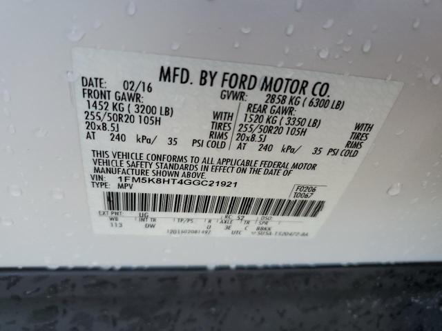2016 FORD EXPLORER P - 1FM5K8HT4GGC21921