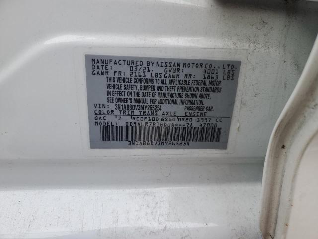 2021 NISSAN SENTRA SR 3N1AB8DV3MY265254