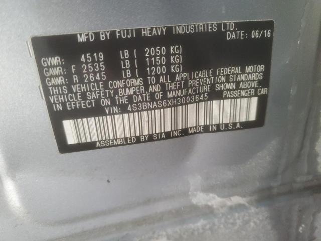 2017 SUBARU LEGACY SPO - 4S3BNAS6XH3003645