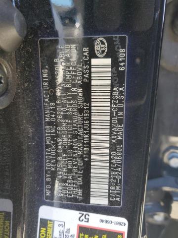 2018 TOYOTA CAMRY L 4T1B11HK1JU619312