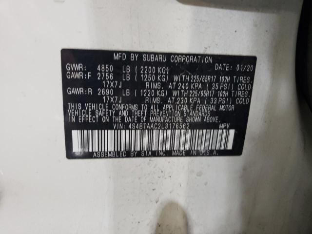 2020 SUBARU OUTBACK 4S4BTAAC2L3176562