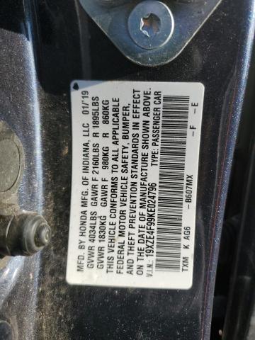 2019 HONDA INSIGHT TO 19XZE4F99KE024796