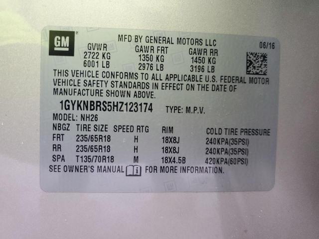 2017 CADILLAC XT5 LUXURY - 1GYKNBRS5HZ123174
