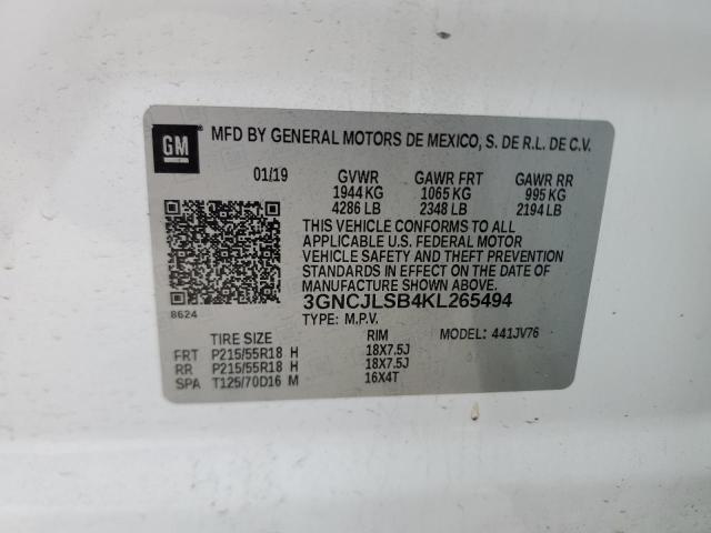 2019 CHEVROLET TRAX 1LT - 3GNCJLSB4KL265494