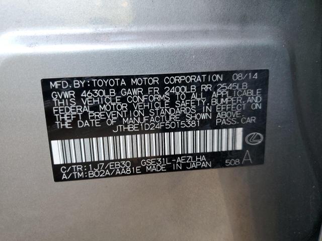 2015 LEXUS IS 350 JTHBE1D24F5015381