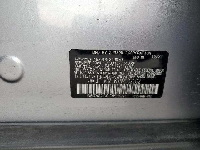 2022 SUBARU WRX LIMITE - JF1VBAL63N9032262