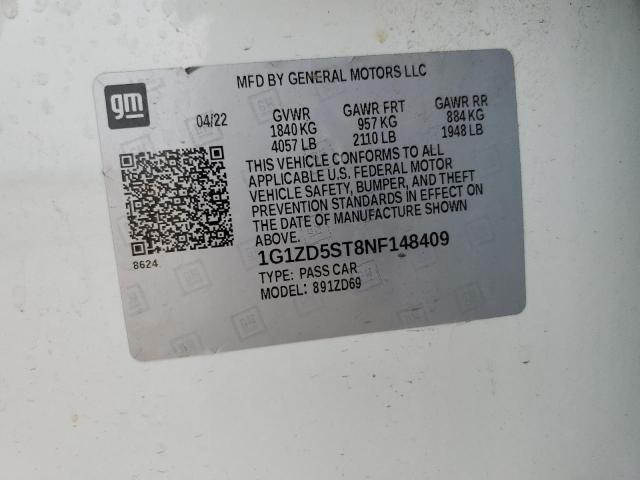 2022 CHEVROLET MALIBU LT - 1G1ZD5ST8NF148409