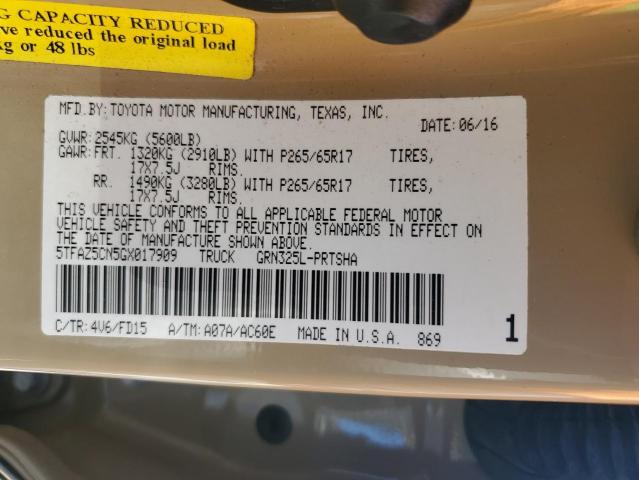 2016 TOYOTA TACOMA DOU 5TFAZ5CN5GX017909
