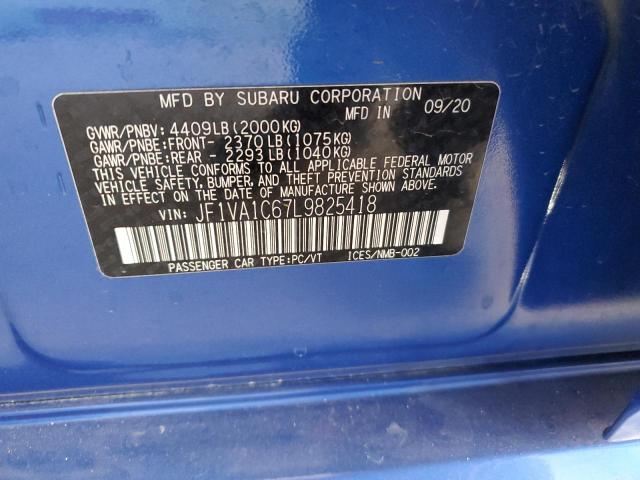 2020 SUBARU WRX PREMIU JF1VA1C67L9825418