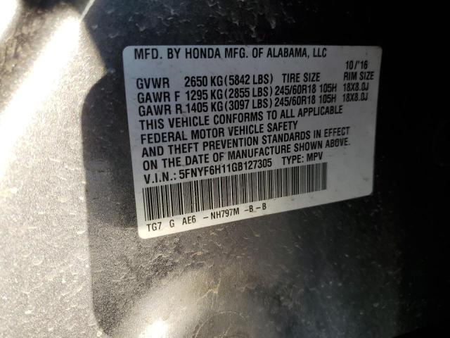 2016 HONDA PILOT LX - 5FNYF6H11GB127305
