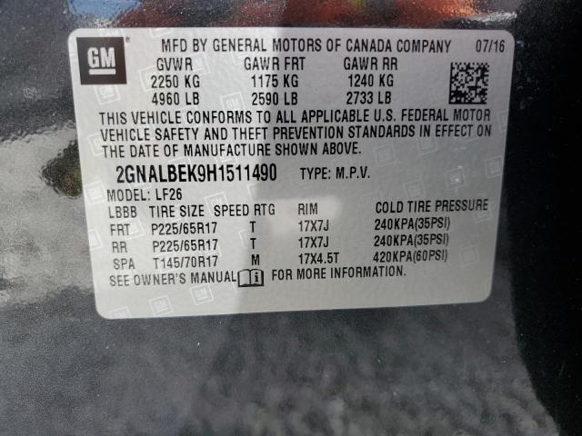 2017 CHEVROLET EQUINOX LS - 2GNALBEK9H1511490