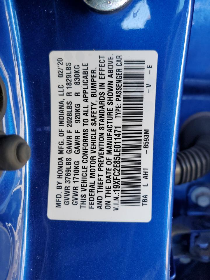 19XFC2E85LE011471 HONDA CIVIC 2020