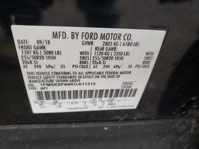 2019 FORD EXPLORER L - 1FM5K8F84KGA11312