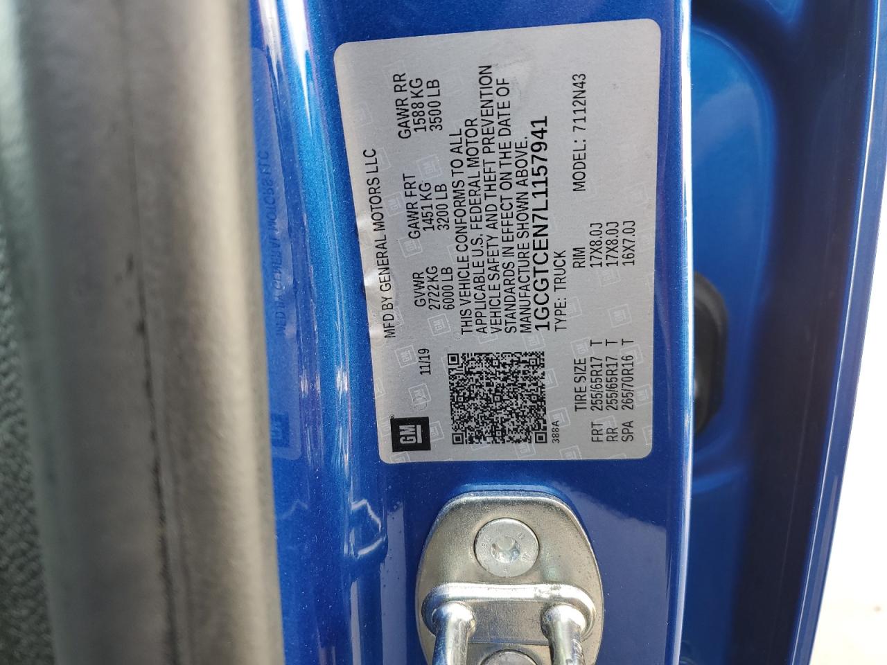 1GCGTCEN7L1157941 CHEVROLET COLORADO 2020