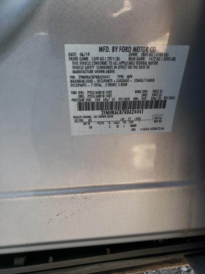 2FMHK6C87KBA24441 FORD FLEX 2019