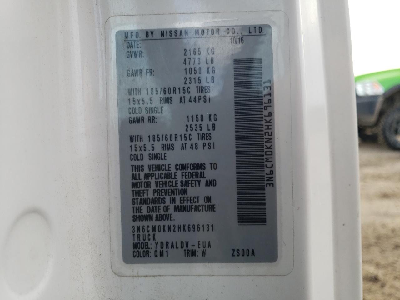 3N6CM0KN2HK696131 NISSAN NV 2017