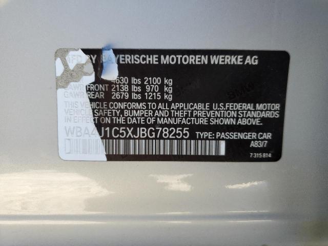 2018 BMW 430I GRAN WBA4J1C5XJBG78255