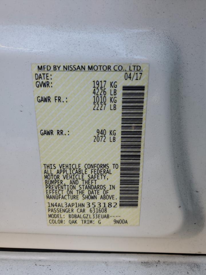 1N4AL3AP1HN353182 NISSAN ALTIMA 2017