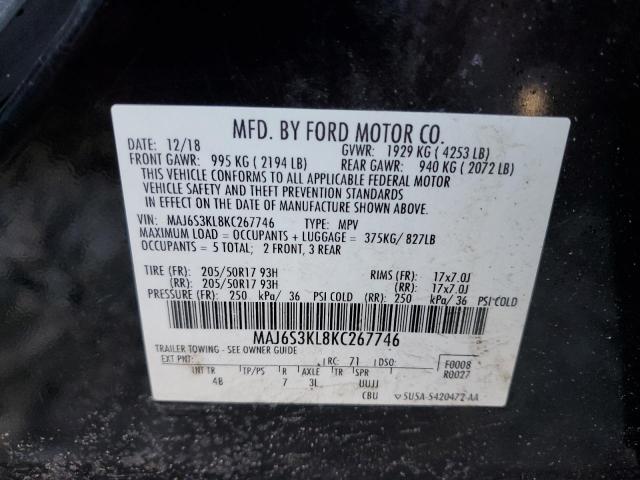 2019 FORD ECOSPORT T - MAJ6S3KL8KC267746