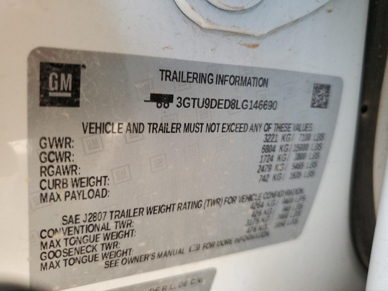 3GTU9DED8LG146690 2020 GMC Sierra K1500 Slt