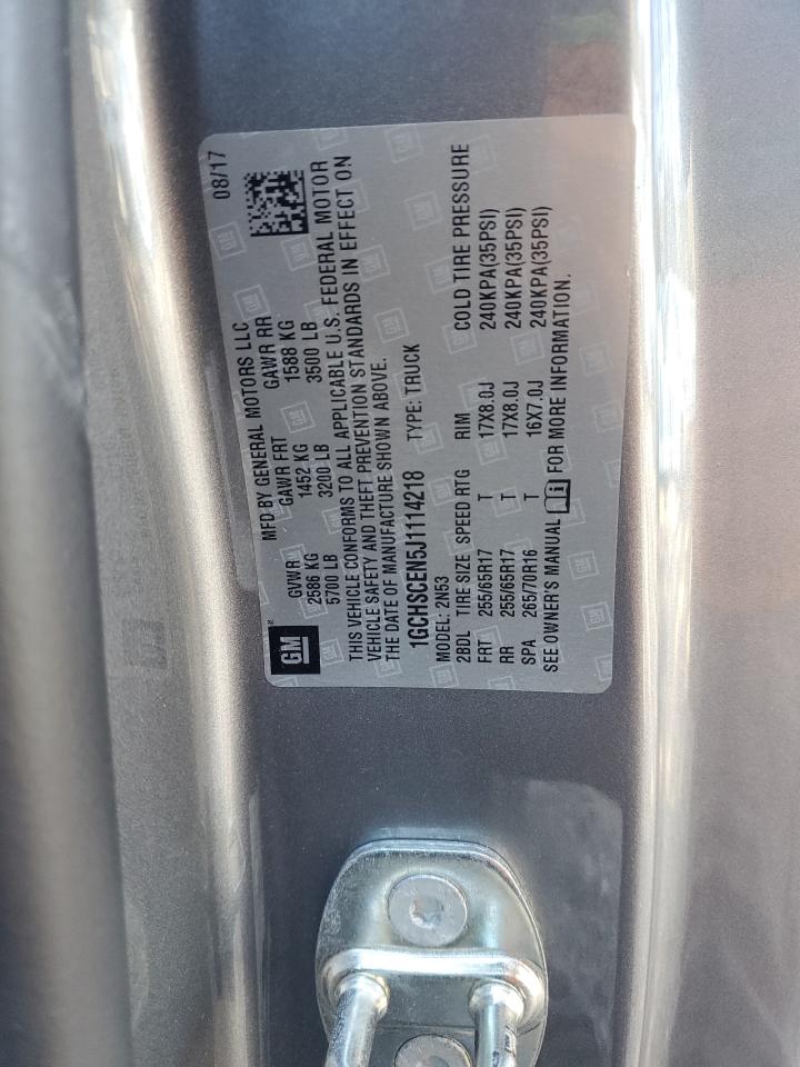1GCHSCEN5J1114218 CHEVROLET COLORADO 2018
