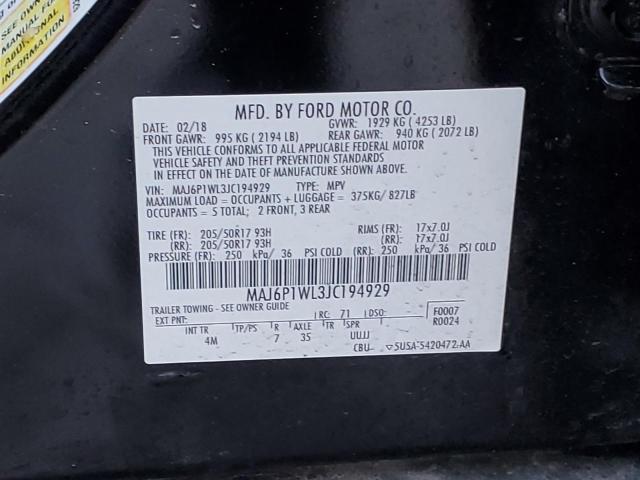 2018 FORD ECOSPORT T - MAJ6P1WL3JC194929