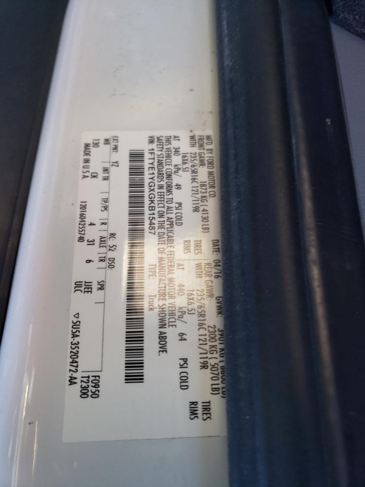 1FTYE1YGXGKB15487 FORD TRANSIT 2016