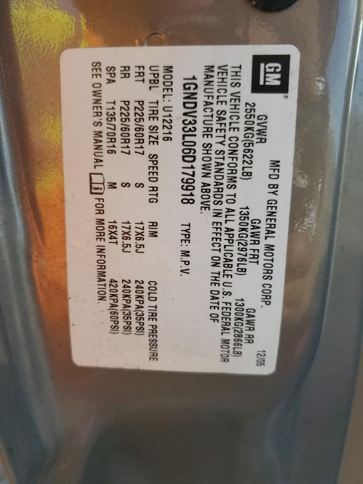 1gndv33l06d179918 1GNDV33L06D179918 2006 Chevrolet Uplander Lt