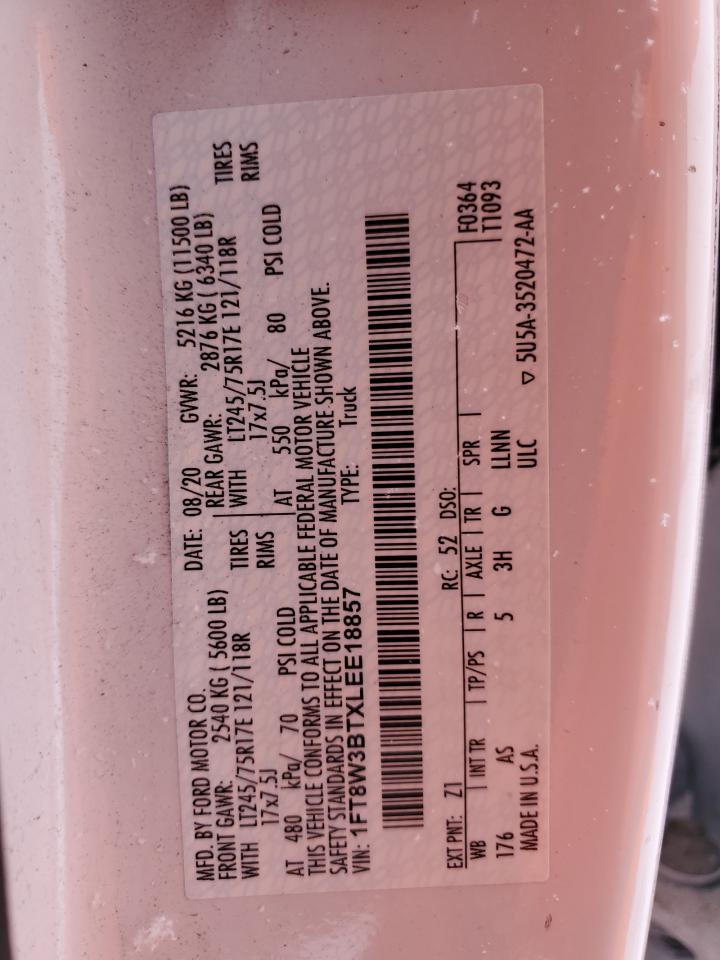 1FT8W3BTXLEE18857 FORD F350 2020