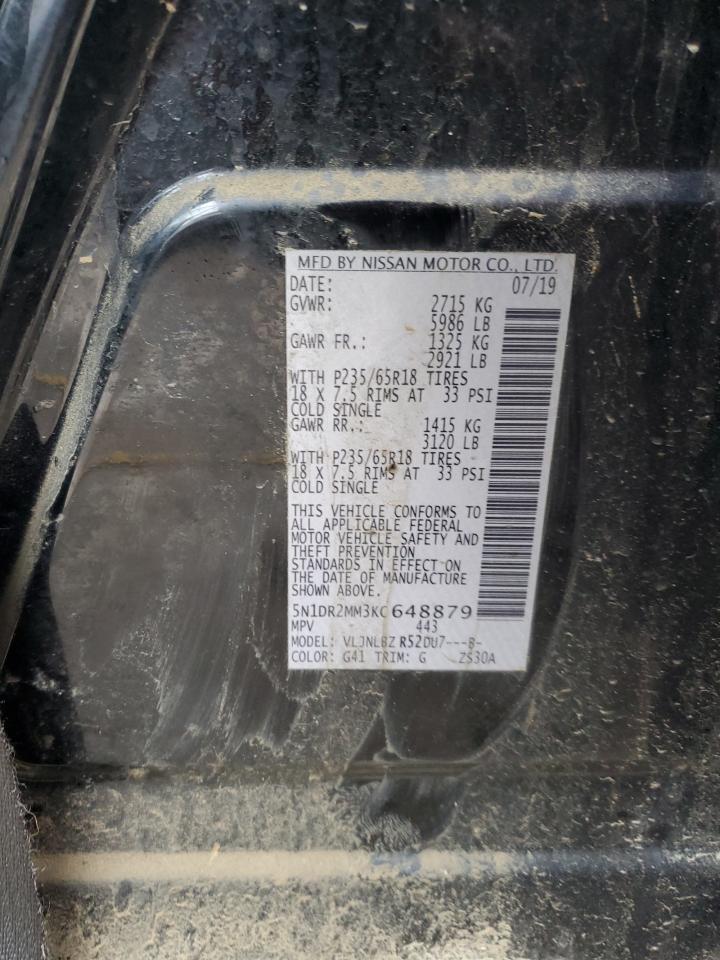 5N1DR2MM3KC648879 NISSAN PATHFINDER 2019